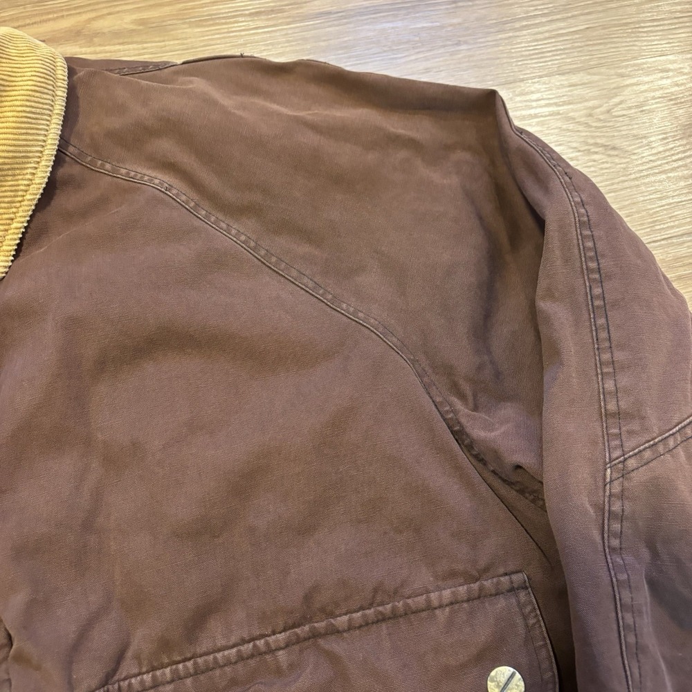 Vintage Field And Stream Chore Coat Men's XL Barn Jacket Corduroy Collar Lining - Picture 6 of 16